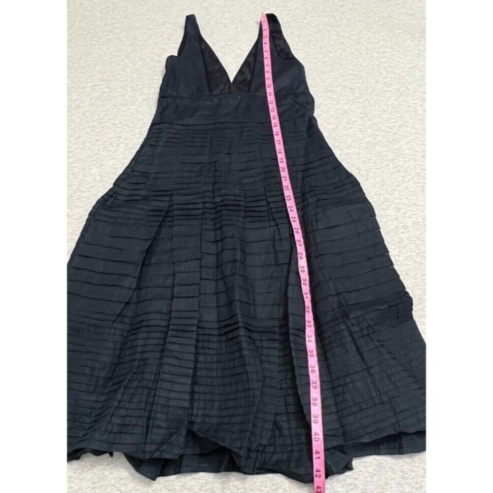 Solitaire LA Dress Womans Small Sleeveless Pleated Navy Blue Fit Flare Lined - Picture 16 of 16